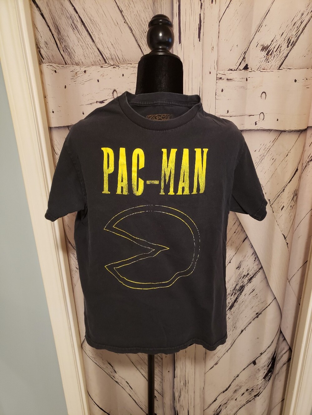 Pac-Man Black Short Sleeve Tee with Yellow Graphic